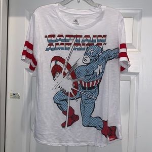 NWOT Disney Marvel Captain America Shirt Women’s L